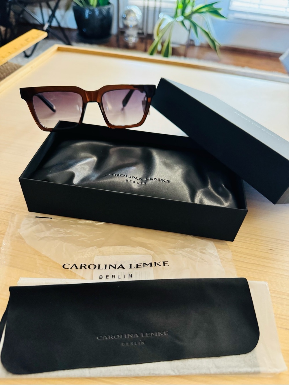 CAROLINA LEMKE • SUNGLASSES • HARLEY • NWT • BROWN